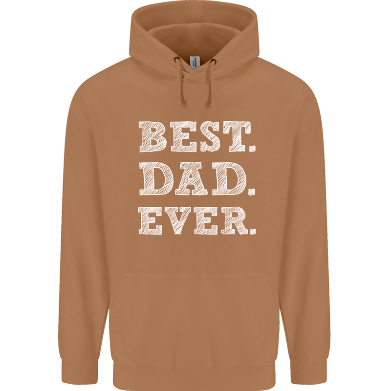 Best Dad Ever Fathers Day Present Gift Mens 80% Cotton Hoodie Caramel Latte