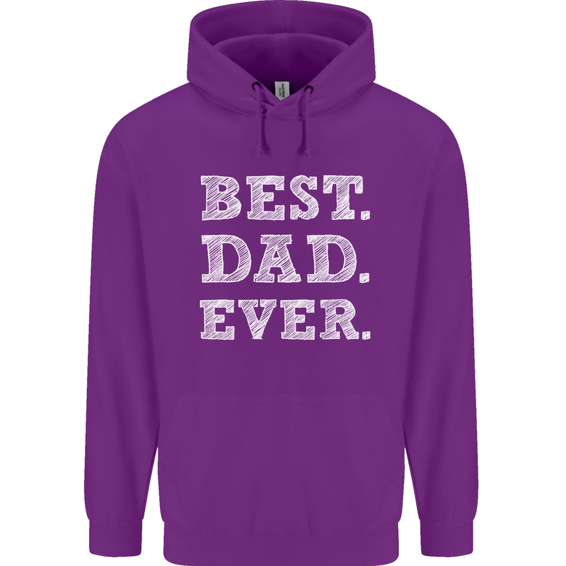 Best Dad Ever Fathers Day Present Gift Mens 80% Cotton Hoodie Purple