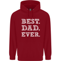 Best Dad Ever Fathers Day Present Gift Mens 80% Cotton Hoodie Red