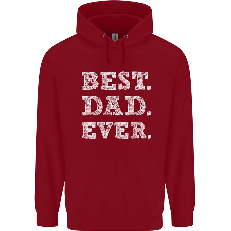 Best Dad Ever Fathers Day Present Gift Mens 80% Cotton Hoodie Red