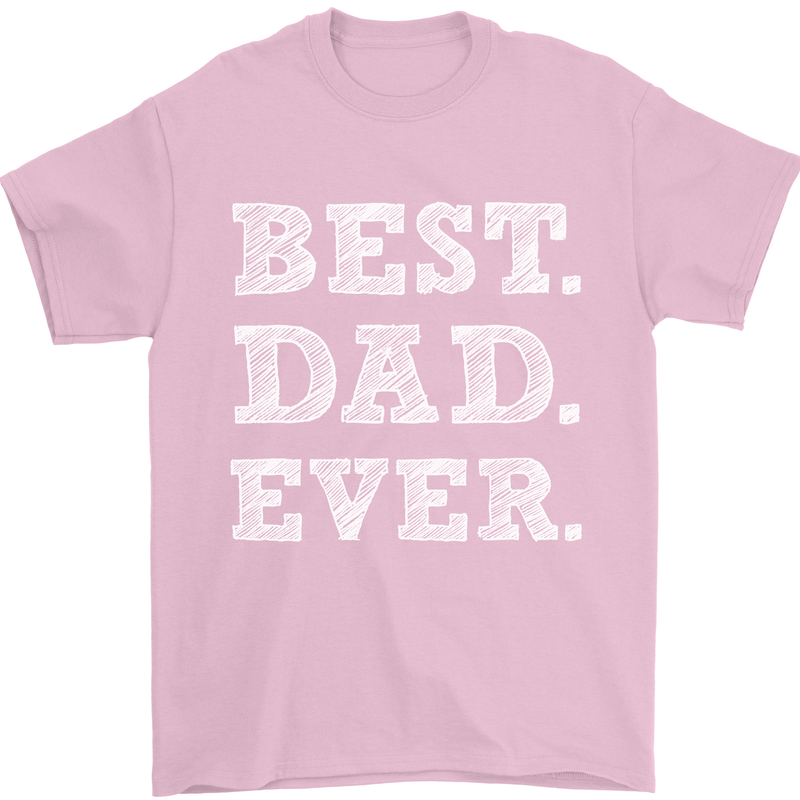 Best Dad Ever Fathers Day Present Gift Mens T-Shirt Cotton Gildan Light Pink