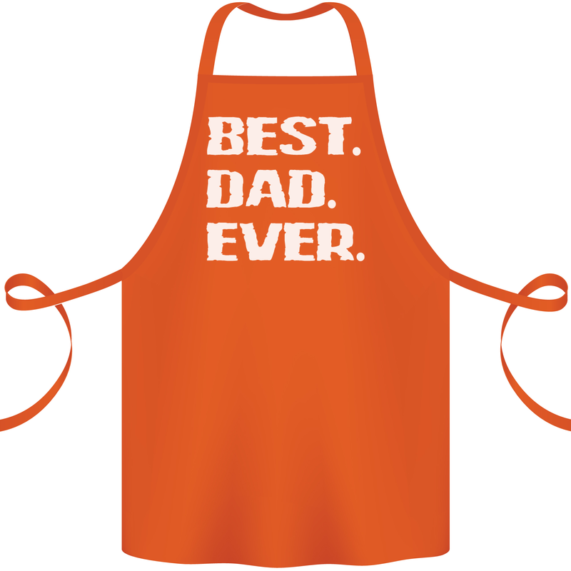 Best Dad Ever Funny Father's Day Cotton Apron 100% Organic Orange