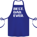 Best Dad Ever Funny Father's Day Cotton Apron 100% Organic Royal Blue