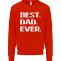 Best Dad Ever Funny Father's Day Mens Sweatshirt Jumper Bright Red