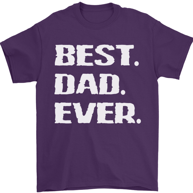 Best Dad Ever Funny Father's Day Mens T-Shirt Cotton Gildan Purple