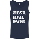 Best Dad Ever Funny Father's Day Mens Vest Tank Top Navy Blue