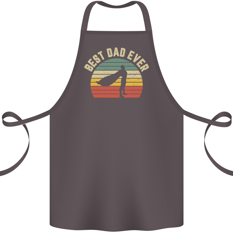 Best Dad Ever Superhero Funny Father's Day Cotton Apron 100% Organic Dark Grey