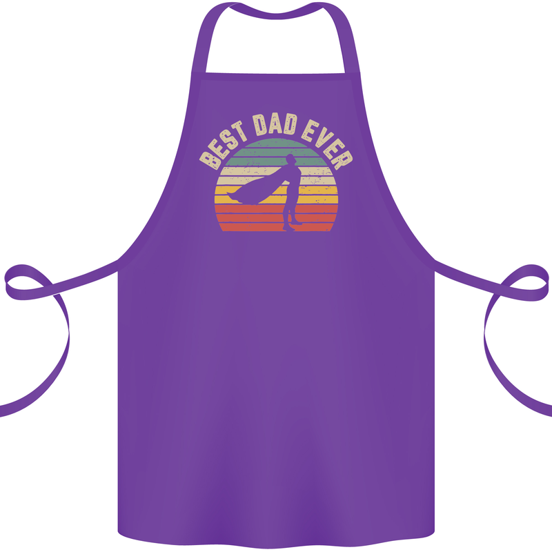 Best Dad Ever Superhero Funny Father's Day Cotton Apron 100% Organic Purple