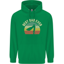 Best Dad Ever Superhero Funny Father's Day Mens 80% Cotton Hoodie Irish Green