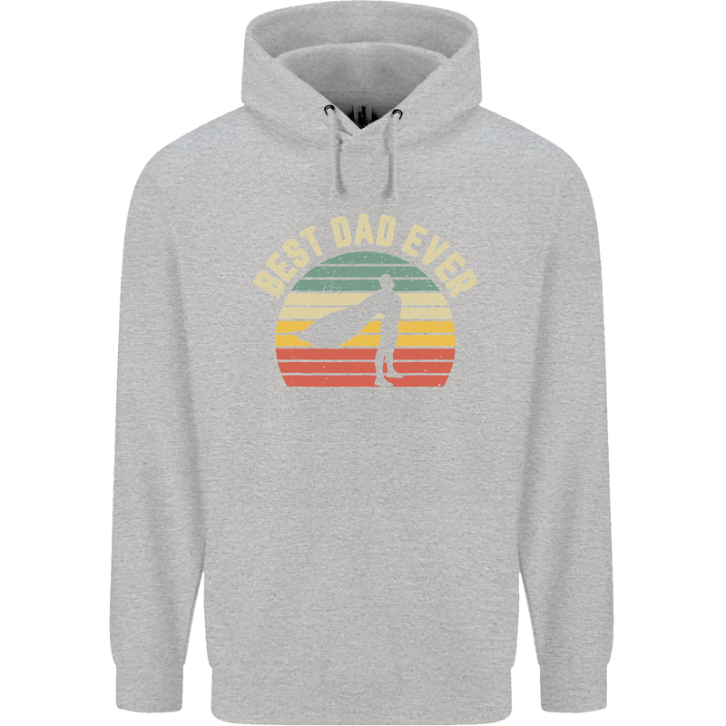Best Dad Ever Superhero Funny Father's Day Mens 80% Cotton Hoodie White