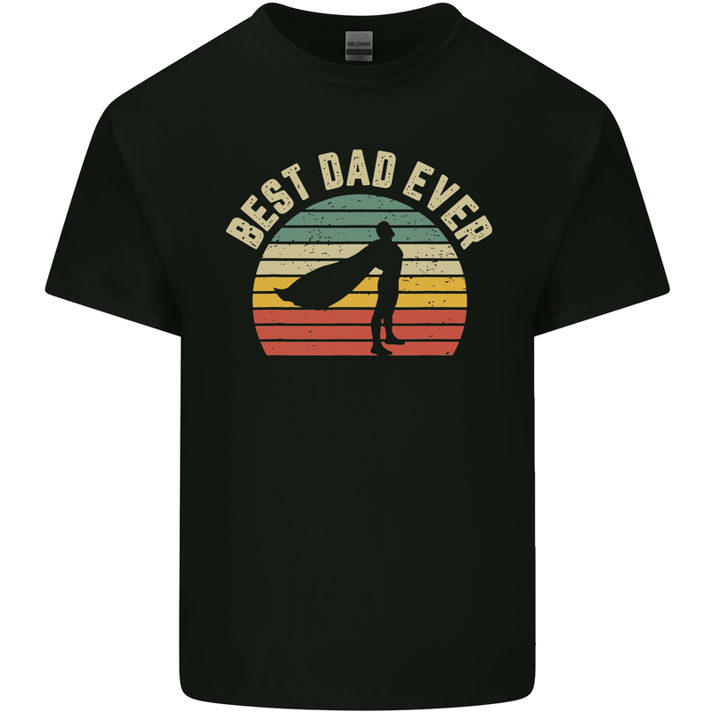 Best Dad Ever Superhero Funny Father's Day Mens Cotton T-Shirt Tee Top Black