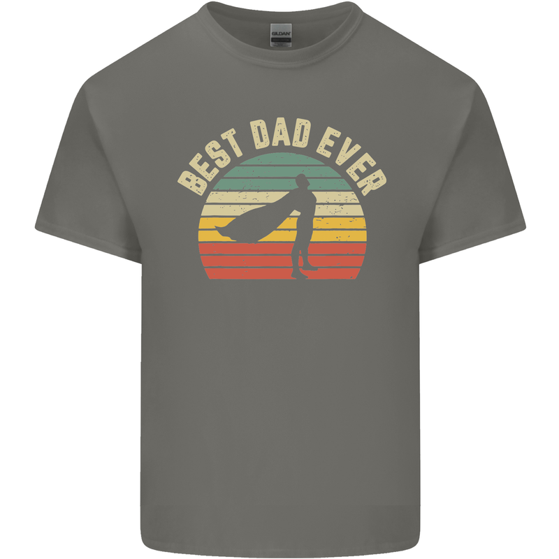 Best Dad Ever Superhero Funny Father's Day Mens Cotton T-Shirt Tee Top Charcoal