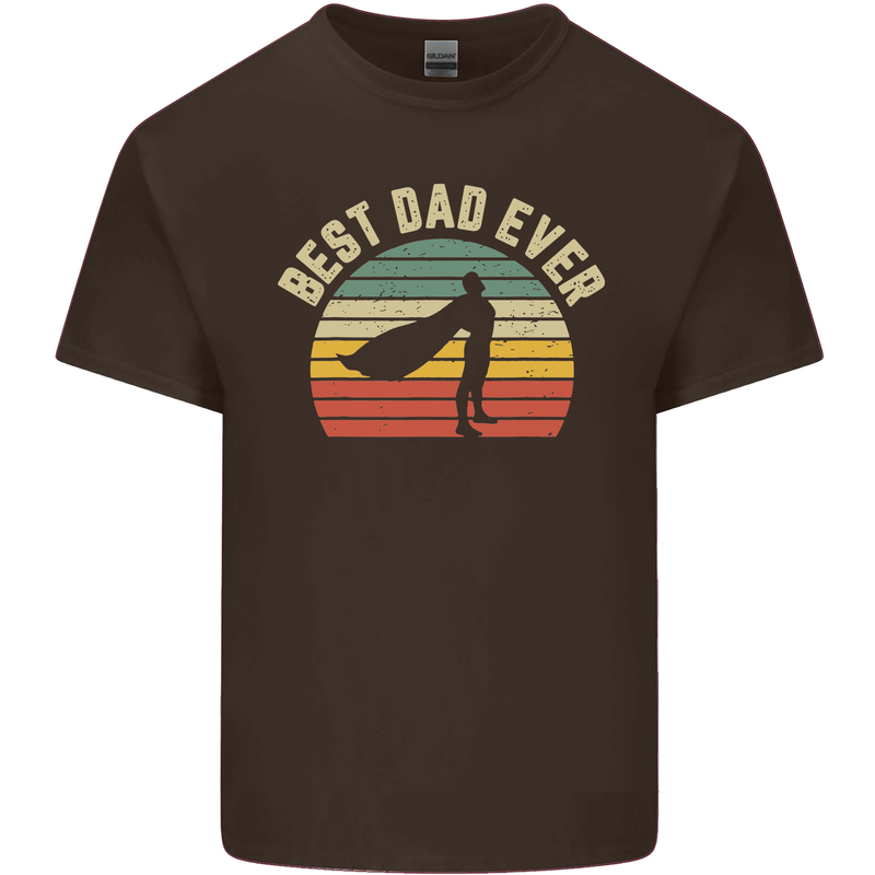 Best Dad Ever Superhero Funny Father's Day Mens Cotton T-Shirt Tee Top Dark Chocolate