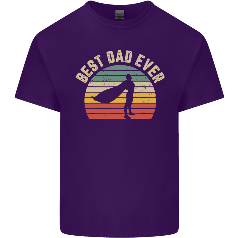 Best Dad Ever Superhero Funny Father's Day Mens Cotton T-Shirt Tee Top Purple