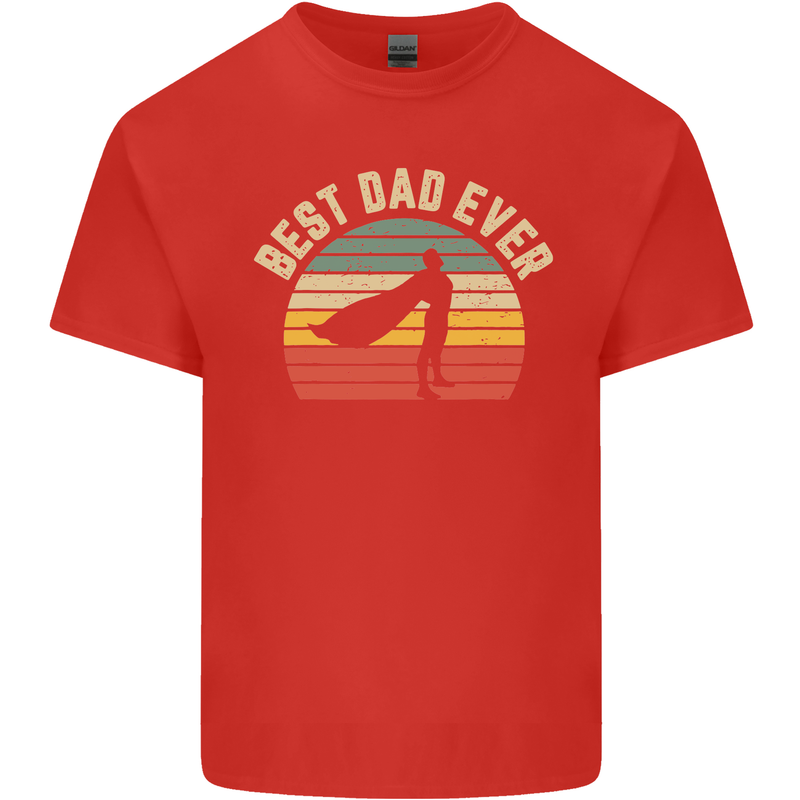 Best Dad Ever Superhero Funny Father's Day Mens Cotton T-Shirt Tee Top Red