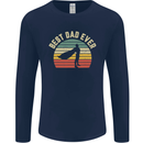 Best Dad Ever Superhero Funny Father's Day Mens Long Sleeve T-Shirt Navy Blue