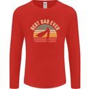 Best Dad Ever Superhero Funny Father's Day Mens Long Sleeve T-Shirt Red