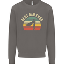 Best Dad Ever Superhero Funny Father's Day Mens Sweatshirt Jumper Charcoal