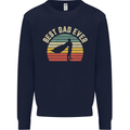 Best Dad Ever Superhero Funny Father's Day Mens Sweatshirt Jumper Navy Blue