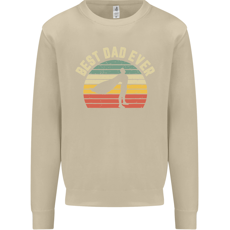 Best Dad Ever Superhero Funny Father's Day Mens Sweatshirt Jumper Sand
