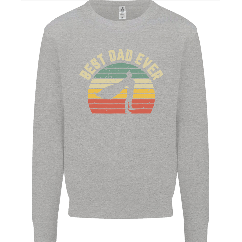 Best Dad Ever Superhero Funny Father's Day Mens Sweatshirt Jumper White