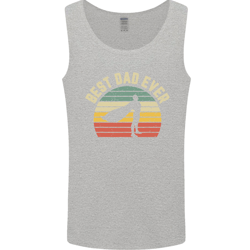 Best Dad Ever Superhero Funny Father's Day Mens Vest Tank Top Sports Grey