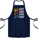 Best Dad Hands Down Fathers Day Funny Cotton Apron 100% Organic Navy Blue