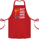 Best Dad Hands Down Fathers Day Funny Cotton Apron 100% Organic Red