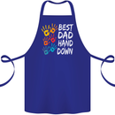 Best Dad Hands Down Fathers Day Funny Cotton Apron 100% Organic Royal Blue