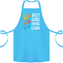 Best Dad Hands Down Fathers Day Funny Cotton Apron 100% Organic Turquoise