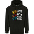 Best Dad Hands Down Fathers Day Funny Mens 80% Cotton Hoodie Black