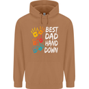 Best Dad Hands Down Fathers Day Funny Mens 80% Cotton Hoodie Caramel Latte