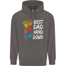 Best Dad Hands Down Fathers Day Funny Mens 80% Cotton Hoodie Charcoal