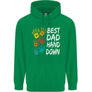 Best Dad Hands Down Fathers Day Funny Mens 80% Cotton Hoodie Irish Green