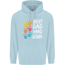 Best Dad Hands Down Fathers Day Funny Mens 80% Cotton Hoodie Light Blue