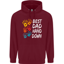 Best Dad Hands Down Fathers Day Funny Mens 80% Cotton Hoodie Maroon