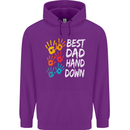 Best Dad Hands Down Fathers Day Funny Mens 80% Cotton Hoodie Purple