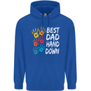 Best Dad Hands Down Fathers Day Funny Mens 80% Cotton Hoodie Royal Blue