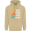 Best Dad Hands Down Fathers Day Funny Mens 80% Cotton Hoodie Sand