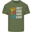 Best Dad Hands Down Fathers Day Funny Mens Cotton T-Shirt Tee Top Military Green