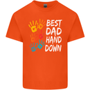 Best Dad Hands Down Fathers Day Funny Mens Cotton T-Shirt Tee Top Orange