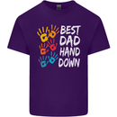 Best Dad Hands Down Fathers Day Funny Mens Cotton T-Shirt Tee Top Purple