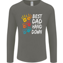 Best Dad Hands Down Fathers Day Funny Mens Long Sleeve T-Shirt Charcoal