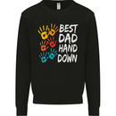 Best Dad Hands Down Fathers Day Funny Mens Sweatshirt Jumper Black