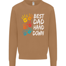 Best Dad Hands Down Fathers Day Funny Mens Sweatshirt Jumper Caramel Latte