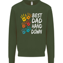Best Dad Hands Down Fathers Day Funny Mens Sweatshirt Jumper Forest Green
