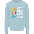 Best Dad Hands Down Fathers Day Funny Mens Sweatshirt Jumper Light Blue