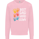 Best Dad Hands Down Fathers Day Funny Mens Sweatshirt Jumper Light Pink