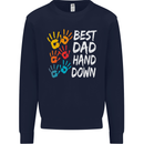 Best Dad Hands Down Fathers Day Funny Mens Sweatshirt Jumper Navy Blue