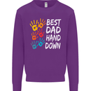 Best Dad Hands Down Fathers Day Funny Mens Sweatshirt Jumper Purple